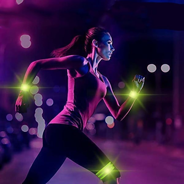 Reflekterande Armband 4 st Reflekterande Löpararmband Hög Synlighet Elastiska Ankelband Säkerhetsutrustning för Cykling Promenader Jogging Utomhussporter