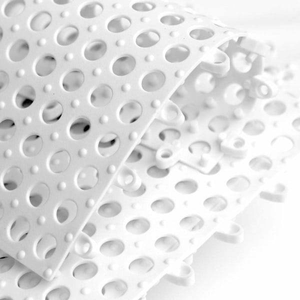10 stk. Sammenlåsende PVC Gulvfliser med Massasje Dreneringshull - DIY Størrelse Kjøkken Bad Sklisikre Gulvfliser Matte