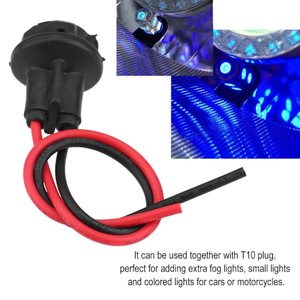 10 stk. Automotive T10 Pære Sokkel Ledning, Stikforlænger LED Wedge Lys Base Adapter