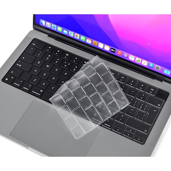 Premium Ultra Thin Keyboard, Cover för 2023 2022 2021 Apple MacBook Pro 14\" Model Keyboard Layout Protector Skin -Clear