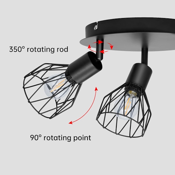 Spotlightarmaturer för tak Justerbar metalltrådsbur Kök Spotlight Taklampor med E14-sockel