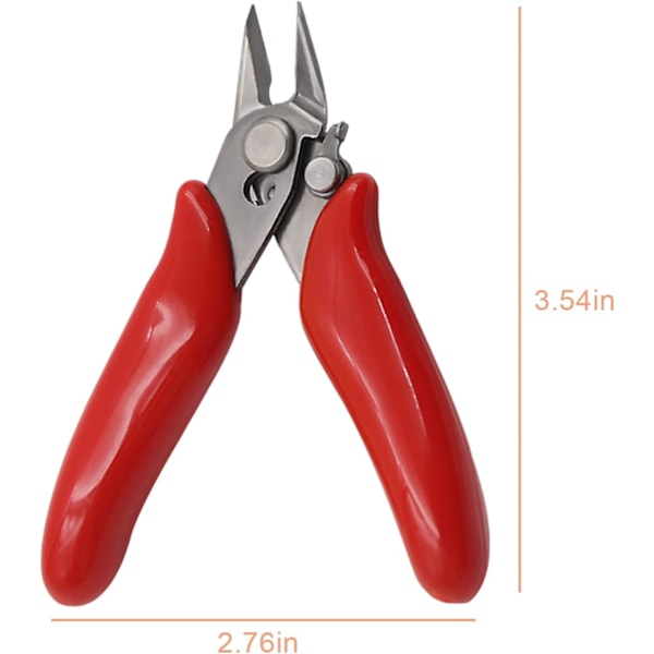 Wire Cutter, Flush Cutter, Sideafbider, Snipe Diagonal Tang Kabelbinderklipper med Ergonomisk Anti-Slip Håndtag til Spolefremstilling (3,5in)