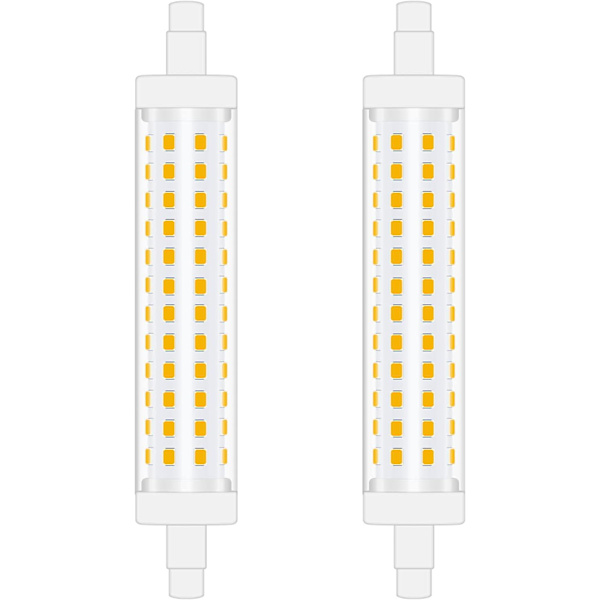 118mm R7S LED-lampa 10W Kallvit 6000K Linjär Spotlight Dubbelsidig 100W Halogenlampa Ersättning Perfekt för Sovrum, Badrum Ej Dimbar 2st