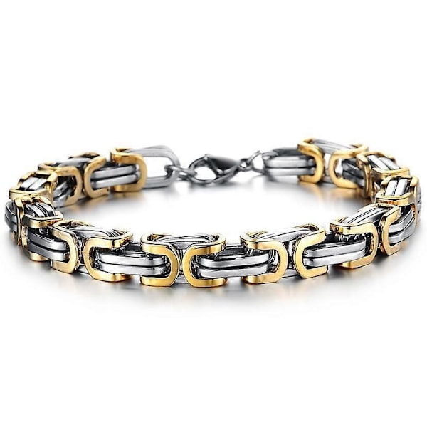 Herrar Titanstål Kedja, Rostfritt Stål Kvadrat Spänne Armband, Kubansk Armband