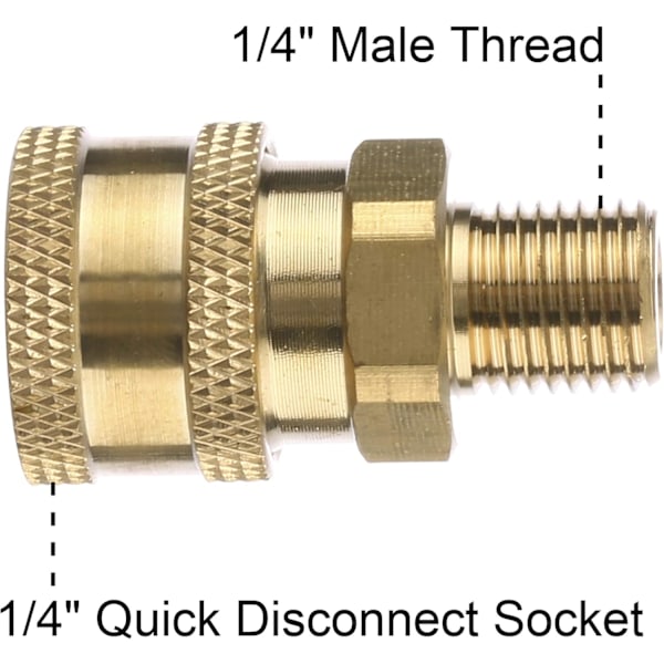 Trykvaske kobling, hurtigkobling, hun NPT-stik til han-gevind, 5000 PSI, 1/4 tomme, 2-pak