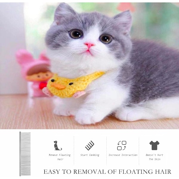 Kjæledyrkam for hunder og katter, hundekam i rustfritt stål for floker og løsner, egnet for mellomstore, store og små kjæledyr