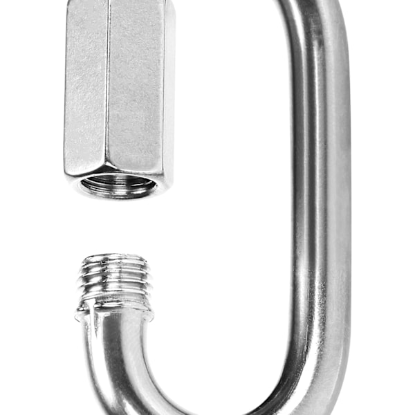2x skrukobling - nødkobling 10mm - karabinkrok med skrulås - rustfritt stål 304 (2 stk - 10 x 90mm)