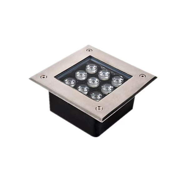 Ulkona nelikulmainen upotettava LED-lattiavalaisin, ruostumaton teräs, IP67 vedenpitävä materiaali, vahva kantavuus, LED-lattiakohdevalo lämmin valkoinen 3000K