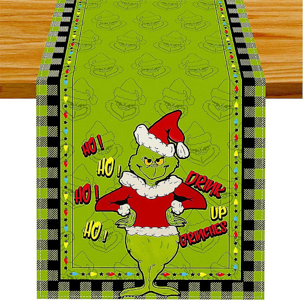 The Grinch Stole Christmas Tablecloth, Xmas Winter Holiday Table Runner Home Kitchen Dining Room Decoration