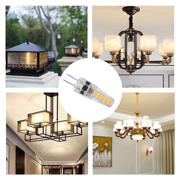 10 stk G4 LED-pærer 3000K Varmhvit Belysning Dimbar G4 Bi-pin LED-pære 3W Lysstyrke AC 12V