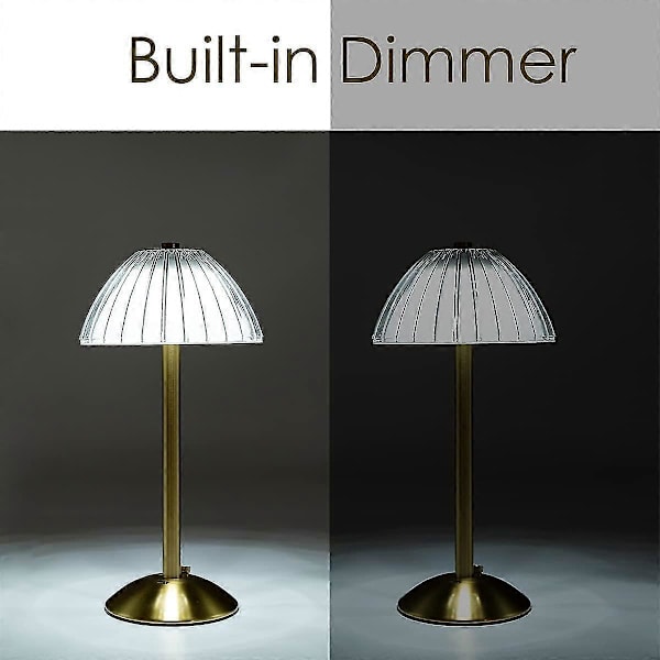 Trådløs LED Bordlampe, Bordlampe Med Batteri, Dæmpbar LED Bordlampe