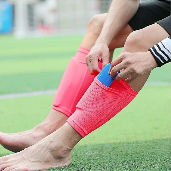 1 Par Sports Fodbold Skinnebensskinner Strømper Pad Ærme Sok Leg Støtte Fodbold Kompressionsærme, Dobbeltlags åndbar fodbold skinnebensskinner strømper White