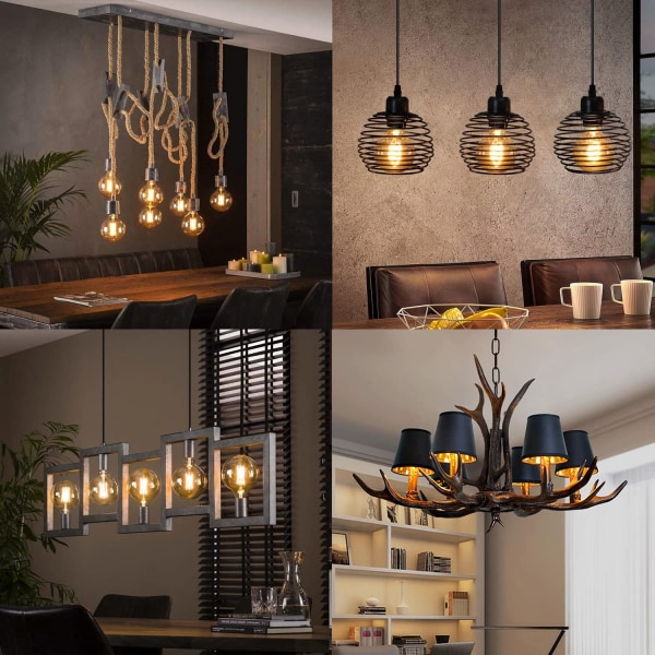Vintage E27 LED-pære, dimbar E27 vintage-pære 4W G80, Vintage E27-pære varmhvit 2700K, Vintage LED-pære ideell - 4 pakker