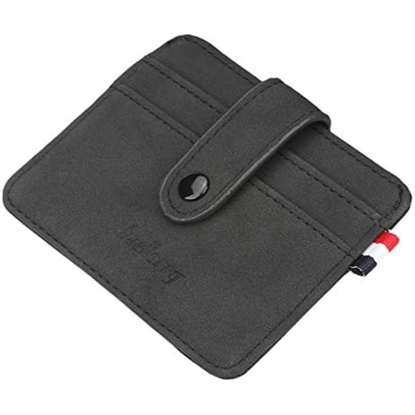 PU-läderplånbok Herr Magic plånböcker Designer liten handväska Hane Hasp Valley Retro korthållare Minihållare (Färg: Svart)