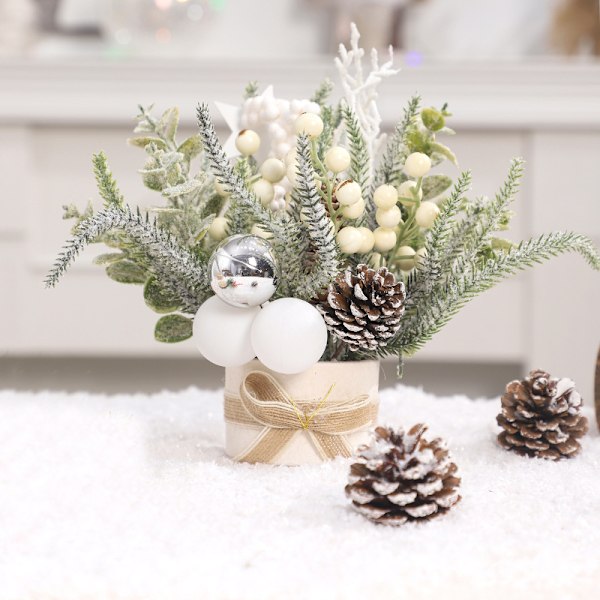 Minijuletrær til skrivebord, potteplanter, julebuketter, julepynt, julegaver