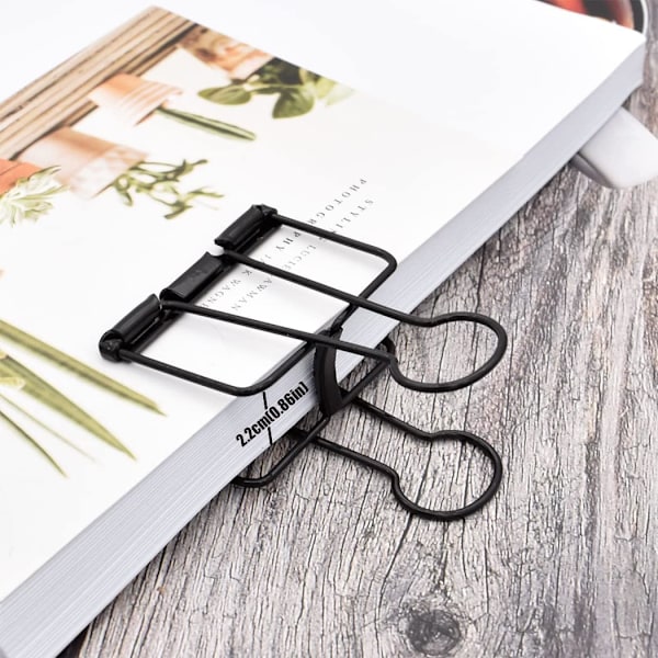 Ekstra Store Binder Clips 5 cm, Klemmer Sorte til Kontor Skoleartikler (15 stk)