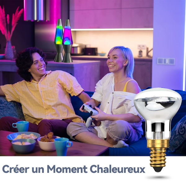 Lava lampe 25W E14 R39 varm hvid reflektorpære SES lille Edison skrue glødepære spotlight pære (pakke med 4)