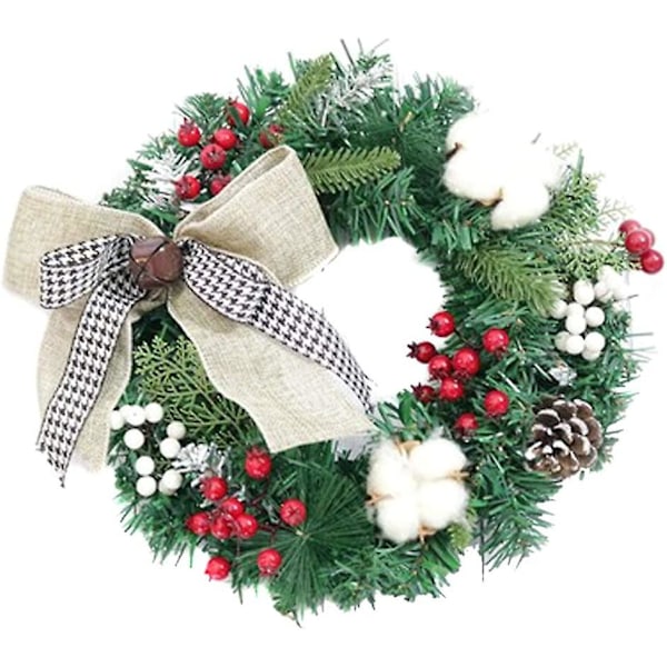 Christmas decorations, 30cm Christmas wreath, simulated wreath door hanging, window props background, Christmas tree accessories