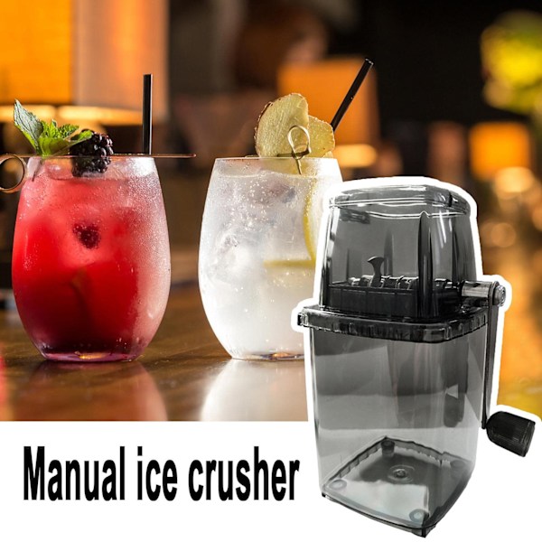 Isbittknusere Manuell Rotasjons Isbittknusere Cocktailer Slushmaskin Isbiter Knust Smoothies Isbittknusere Maskin Hjem 1.2L Is Grinder, grå Grey