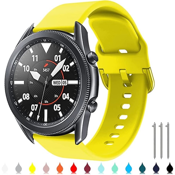 22 mm klokkebånd kompatibelt for Samsung Galaxy Watch 3 45 mm/gear S3 Frontier/klassisk, silikon 22 mm klokkebånd hurtigutløser for kvinner menn