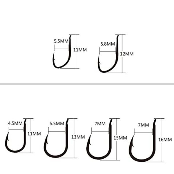 120 st Små Sötvattensfiske Krokar Set, Kolstål Mask & Betesfiskekrokar med Plastlåda