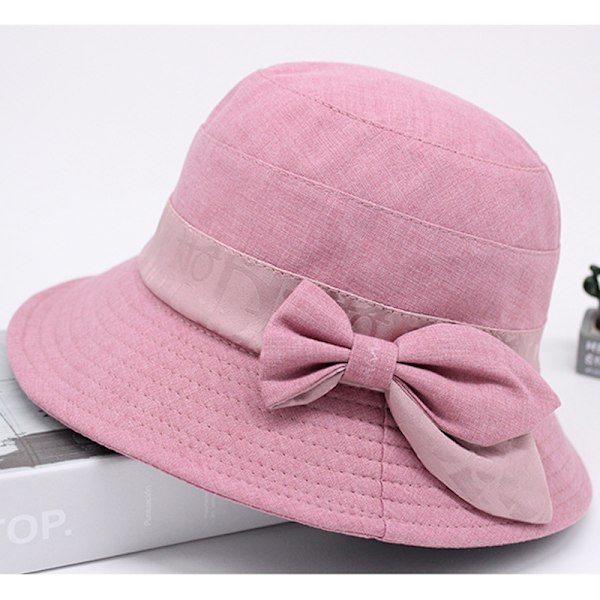 Damehat med bred skygge, foldbar solhat, Kentucky Derby hat, damehat Læder Pink