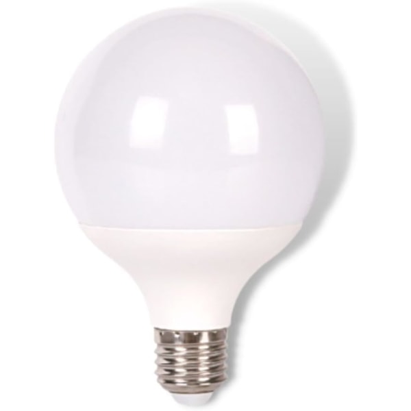 E27 pallomainen LED-lamppu, G95-polttimo, 15W lämmin valo 3000K, sopii olohuoneeseen, toimistoon, makuuhuoneeseen, kotiin, autotalliin, työpajaan, rakennustyömaalle, portaisiin.