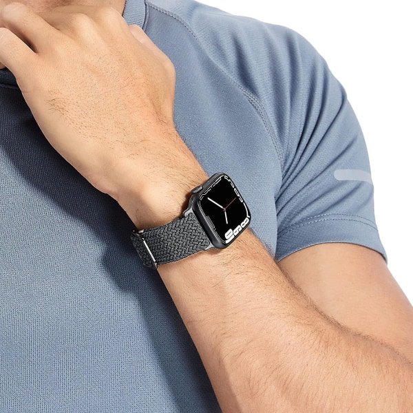 Elastiske nylonbånd som er kompatible med Apple Watch 42 mm 44 mm 45 mm, justerbare elastiske sportsbånd for kvinner og menn for Iwatch-serien 7 6 5 4 3 2