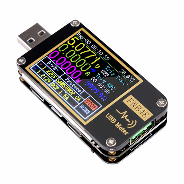 USB-testare, PD-trigger voltmeter, USB 3.0 spännings- och strömtestare, DC 4-24V 6.5A USB C multimeter, PPS laddningskapacitetstestare QC2.0 3.0 FNB48