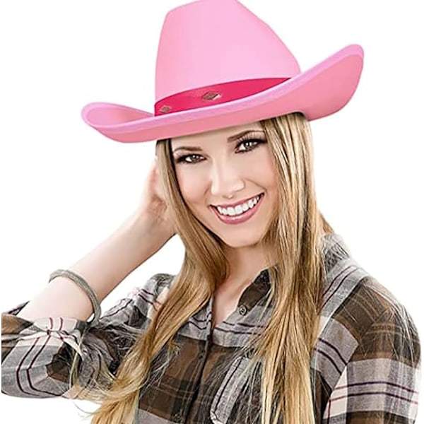 2-pakks, Voksen Texan Cowboyhatt, Cowboy Filthatt, Fint Antrekk Til Fest, Utendørshatt, Villvesten, med Formbar Bred Bremm