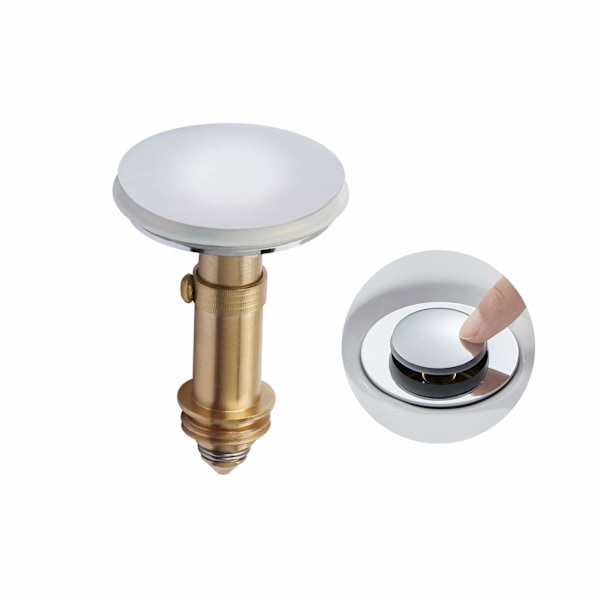 Pop-up avlopp för diskho, badrum, tvättställ, badkar, massiv förkromad mässing, 38 mm