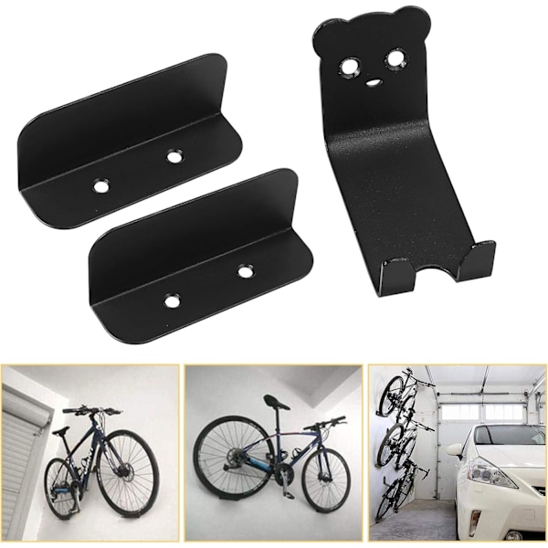 Cykelväggfäste Pedal Krok, 6st Cykelställ, Väggmonterade Cykelväggfästen för Cykelväggförvaring Cykelvägghängare Däckhållare - Svart