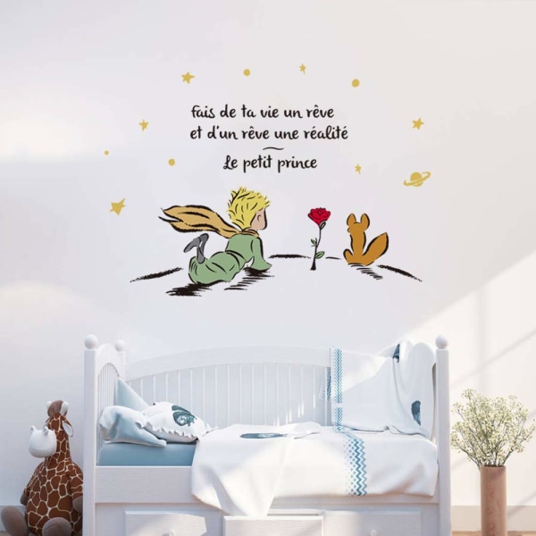 Den Lille Prins Vægklistermærke Vægklistermærker Citater Gør dit liv til en drøm Børnehave Vægdekoration Baby børneværelse børnehave