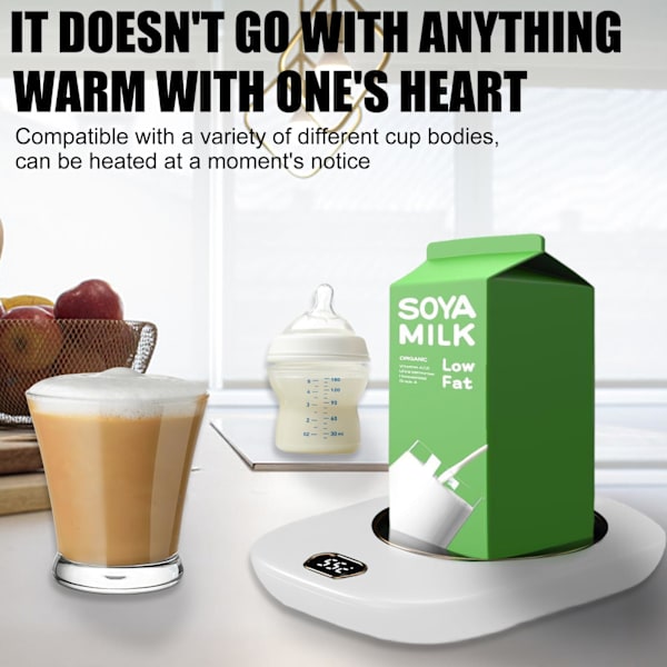 Kopsvarmer Drikkevarmer med 3 Temperaturindstillinger, Elektrisk Kaffekopsvarmer, Tevarmer, Underkop, Kopsvarmer Smart termostatisk underkop