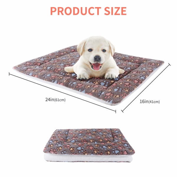 Blødt og varmt flannel varmt tæppe, tykt hundetæppe kattemåtte (61*41 cm, kaffe)