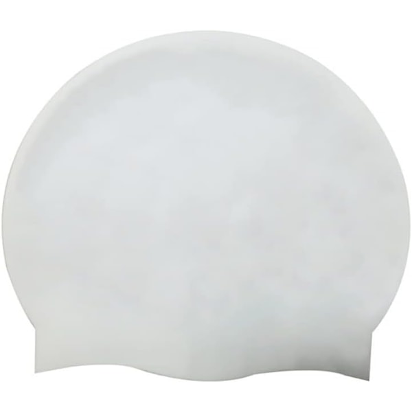 Badehetter for barn 100% Silikon badehetter for gutter og jenter, Komfortabel stretch vanntett badehette, Stretch badehetter for langt og kort hår, Hvit