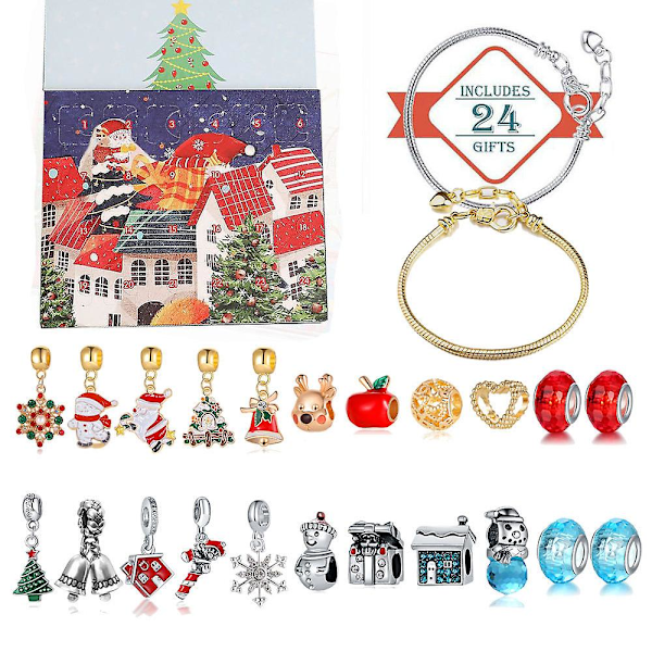 Julkalender 2024 Jultomte Tak Ornament Julkalender 2023 Gränsöverskridande Ny Jultomte Tak Ornament Kalender Presentask Set Diy Barn Pärlblindask Armband Present