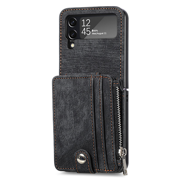 Stilfuldt etui med kortslot - Samsung Galaxy Z Flip 4 Sort