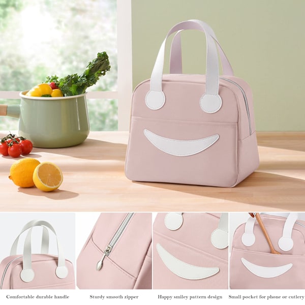Isolert Lunsjbag Søt Tote Bag Lett å Rengjøre Matboks Bag Passer for Kvinner Menn Jenter Gutter Barn.