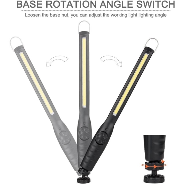 Emergency Work Light, USB Oppladbart Emergency Inspection Light, COB-lommelykt med magnetbase og hengende krok