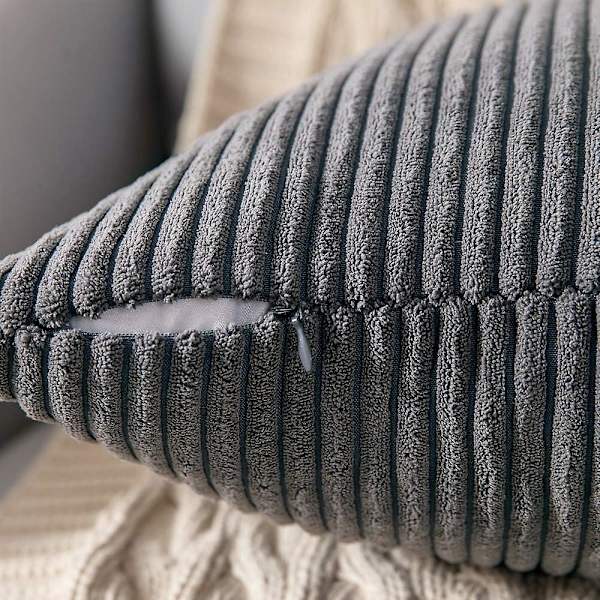 Pakke med 2, Fløyelsmyk Dekorativ, Kvadratisk Putesett, For Sofa Soverom, 45 X 45 cm Dark Gray