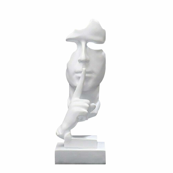 Stillhet er gull-statue, Resin Abstrakt Skulptur Moderne Kunstfigurer Stille Menn Statuer Carving, Stue Studie Inngang Hjemmekontor Dekor