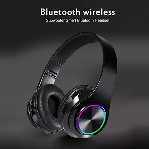 Bluetooth-kuulokkeet, langattomat kuulokkeet korvan päälle mikrofonilla - musta