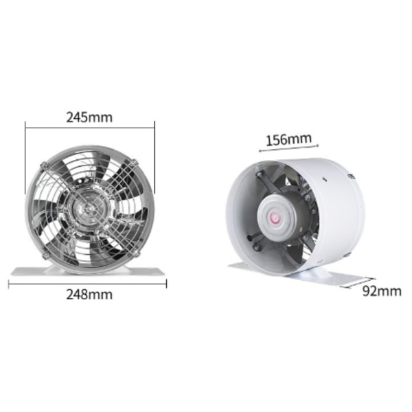 Monitoiminen liesituuletin suojaritilällä - Tehokas ja hiljainen tuuletin - Alumiini valkoinen 10 Verkkokannella + pohjalla White 10 inches (with mesh cover + base)