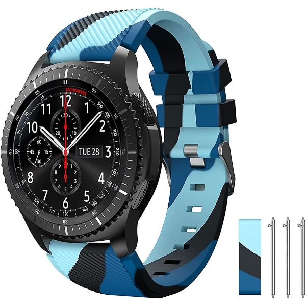 22 mm klokkebånd kompatibelt for Samsung Galaxy Watch 3 45 mm/galakse klokke 46 mm bånd/utstyr S3 Frontier/klassisk, 22 mm mykt silikon smart klokkebånd Casua
