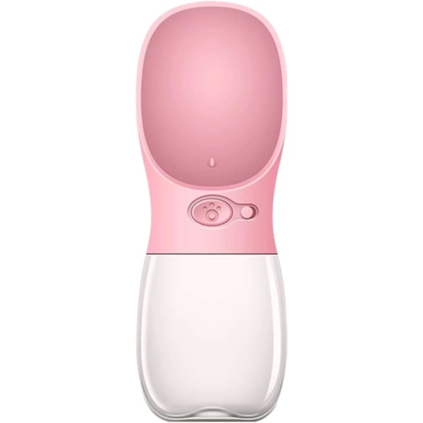 Små, Mellanstora, Stora och Läcksäkra Vattenflaskor för Hundar Utomhus Vattenskålar, Djurtillbehör Dricksfontäner (Färg : Rosa, Storlek : 550ml)