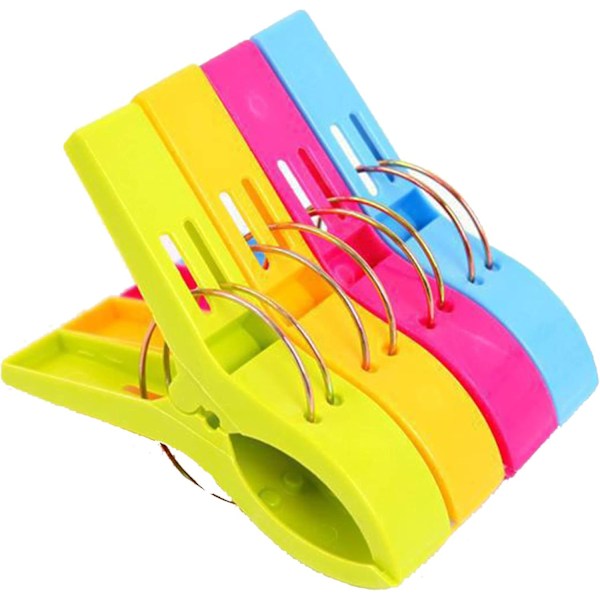 Strandhandduksklämmor Vindtäta Klämmor för Handdukar Täcken Badhanddukar Filtar Kläder Strandhanddukar Dukar Plastklädnypor (4-pack)
