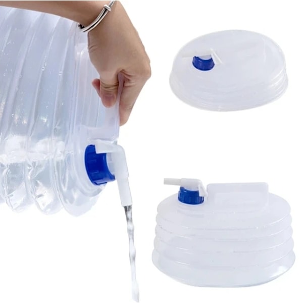 2-pack Vattenflaska, 5L Vikbar Vattenbehållare Överlevnad