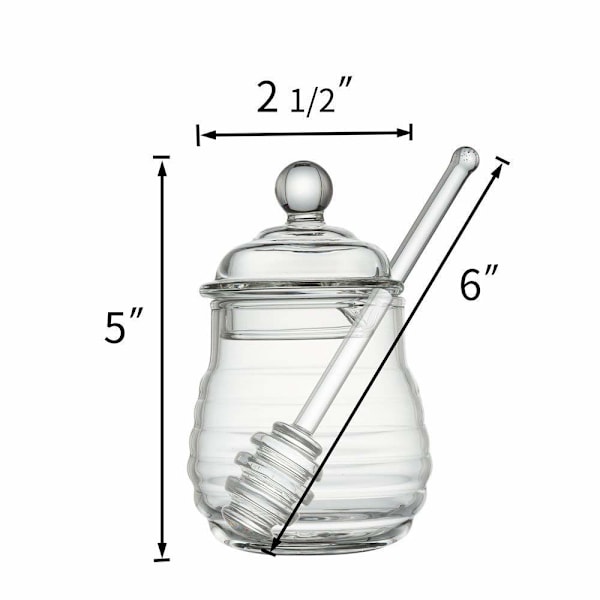 Glas Honningkrukke med Dyp Transparent Honningkrukke 265 ml, 9 Ounces