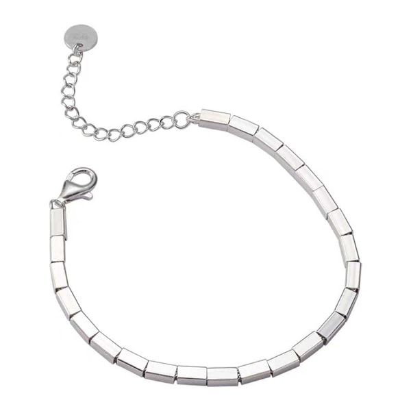 S925 damearmbånd, utsøkt blankt bambusarmbånd, lykkebringende mote